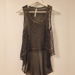 Elegant Black Sheer Women's Top